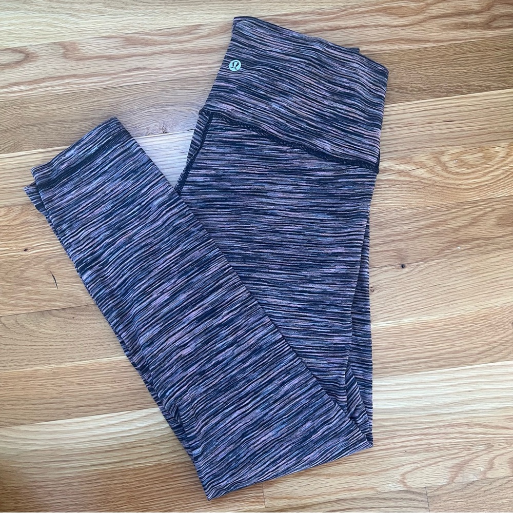 Lululemon Athletica Black and Pink Patterned Leggings